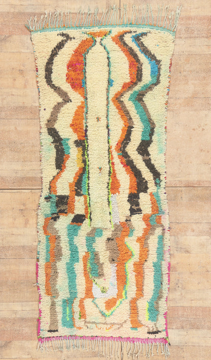 3 x 8 - Ivory Vintage Azilal Moroccan Rug - 21984