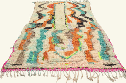 3 x 8 - Ivory Vintage Azilal Moroccan Rug - 21984