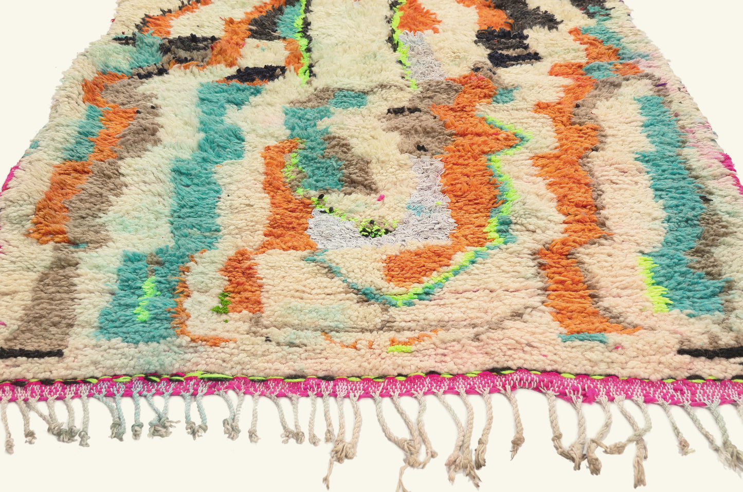 3 x 8 - Ivory Vintage Azilal Moroccan Rug - 21984