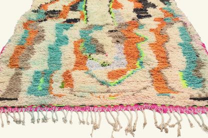 3 x 8 - Ivory Vintage Azilal Moroccan Rug - 21984