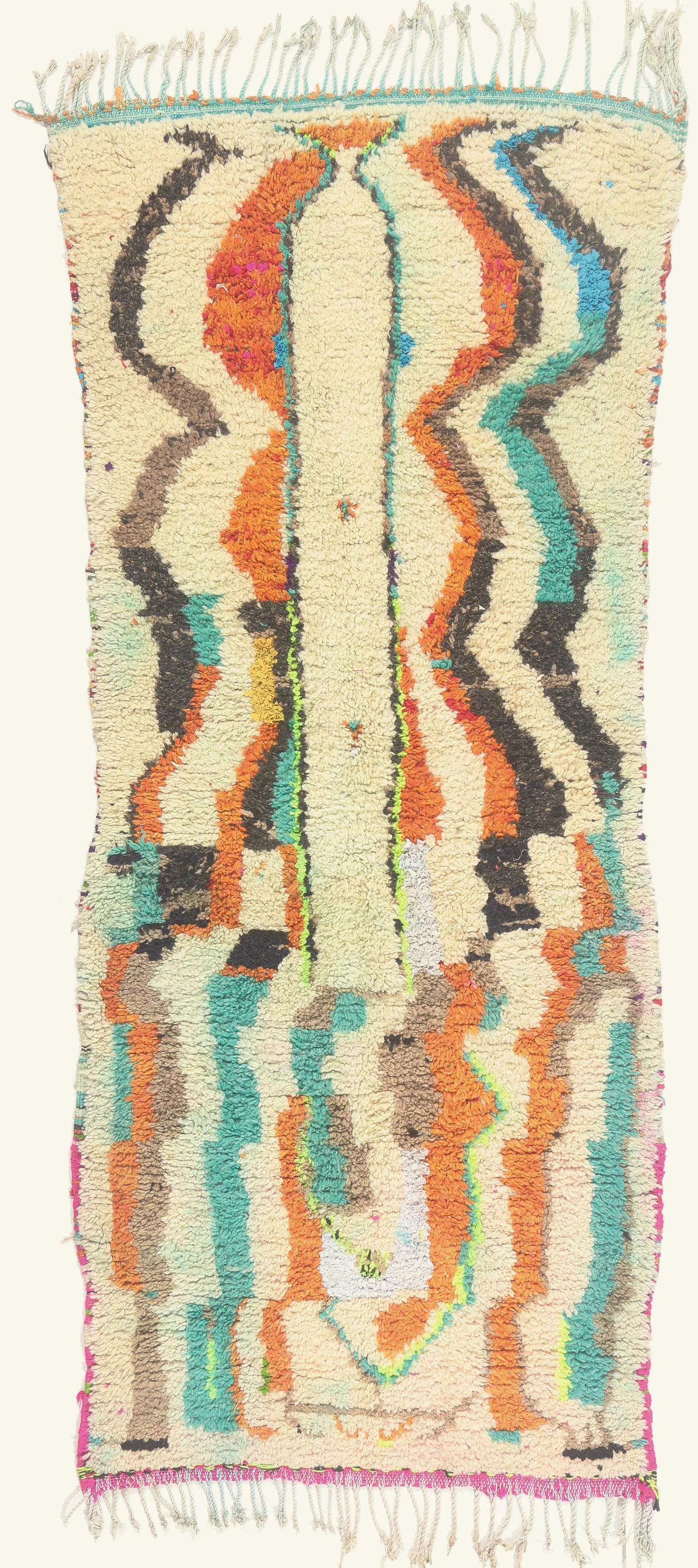 3 x 8 - Ivory Vintage Azilal Moroccan Rug - 21984