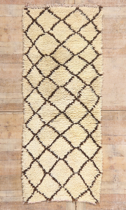 3 x 6 - Ivory Vintage Azilal Moroccan Rug - 21986