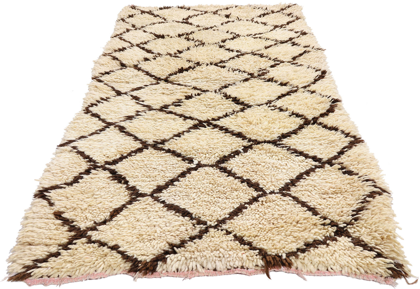 3 x 6 - Ivory Vintage Azilal Moroccan Rug - 21986