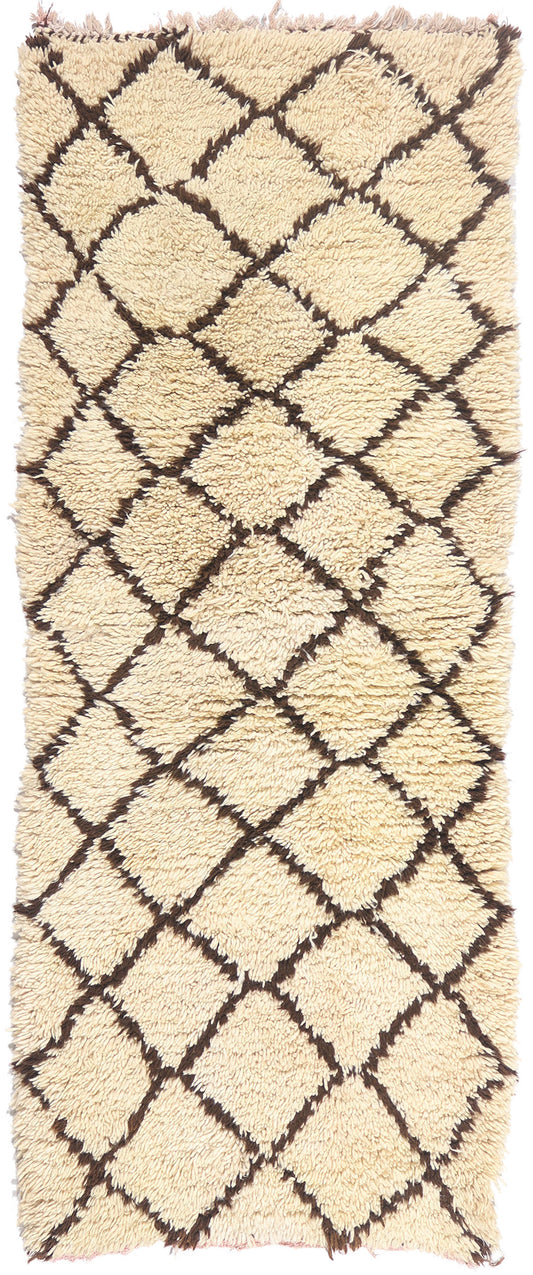 3 x 6 - Ivory Vintage Azilal Moroccan Rug - 21986