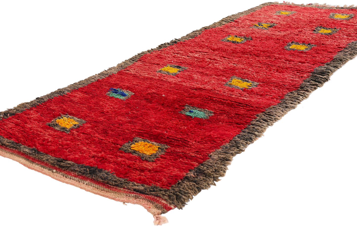 3 x 7 - Red Vintage Boujad Moroccan Rug - 21987
