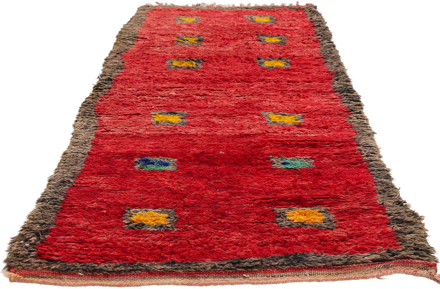 3 x 7 - Red Vintage Boujad Moroccan Rug - 21987