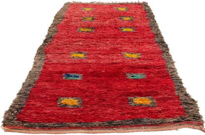 3 x 7 - Red Vintage Boujad Moroccan Rug - 21987