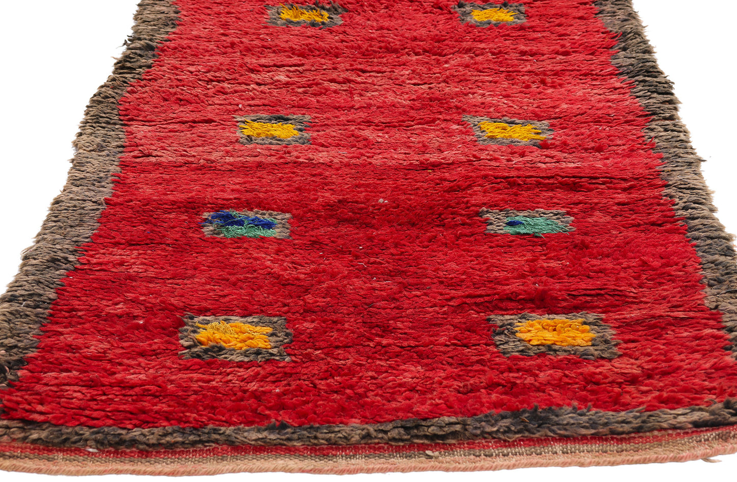 3 x 7 - Red Vintage Boujad Moroccan Rug - 21987
