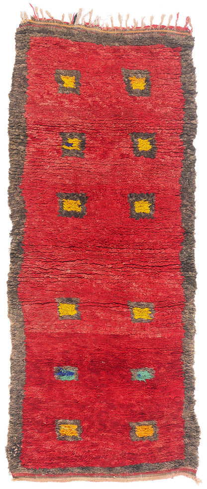 3 x 7 - Red Vintage Boujad Moroccan Rug - 21987