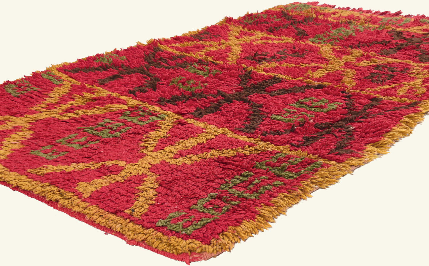 4 x 6 - Red Vintage Boujad Moroccan Rug - 21988