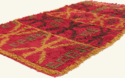 4 x 6 - Red Vintage Boujad Moroccan Rug - 21988
