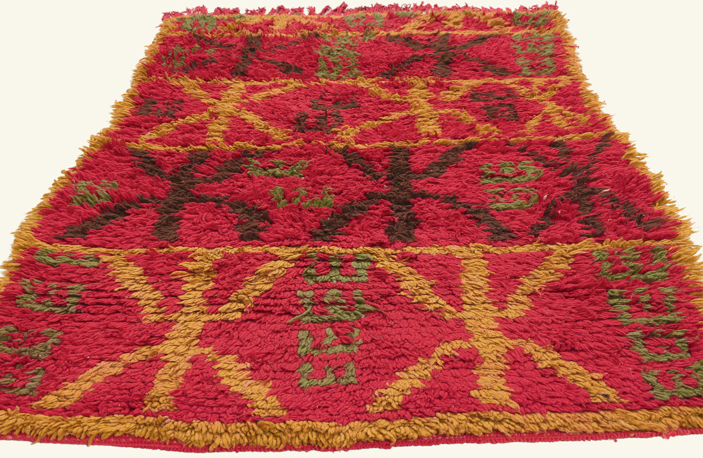 4 x 6 - Red Vintage Boujad Moroccan Rug - 21988