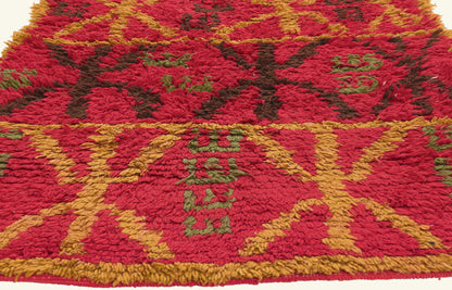 4 x 6 - Red Vintage Boujad Moroccan Rug - 21988