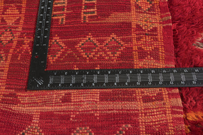 4 x 5 - Red Vintage Beni MGuild Moroccan Rug - 21989