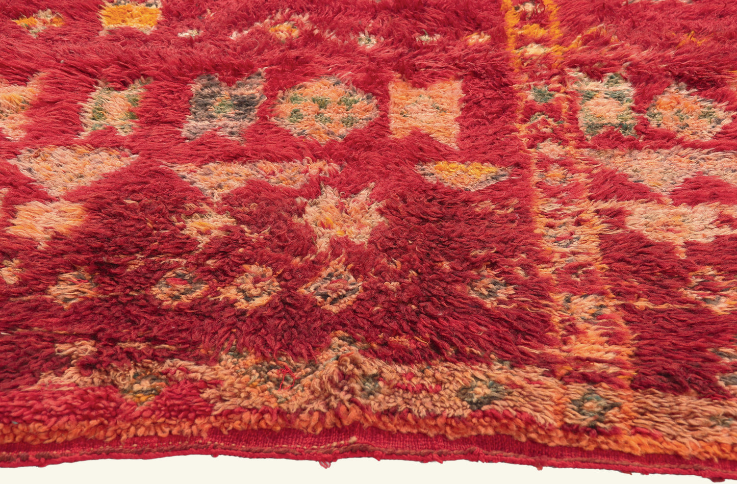 4 x 5 - Red Vintage Beni MGuild Moroccan Rug - 21989