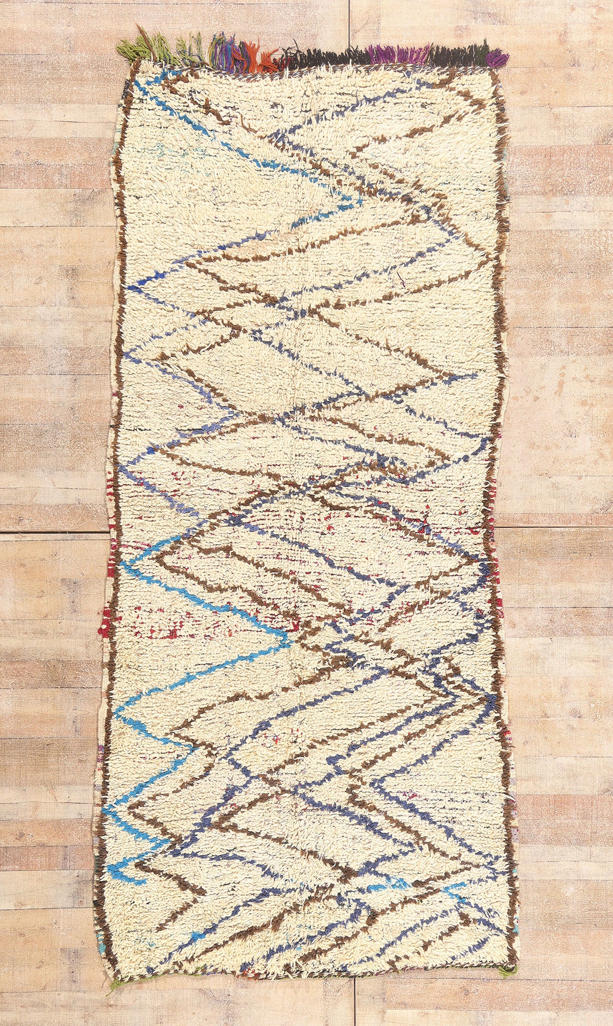 4 x 10 - Ivory Vintage Azilal Moroccan Rug - 21990