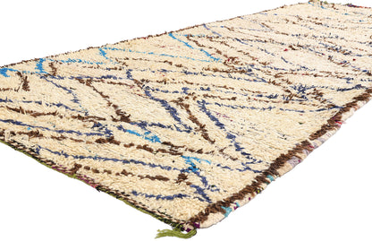 4 x 10 - Ivory Vintage Azilal Moroccan Rug - 21990