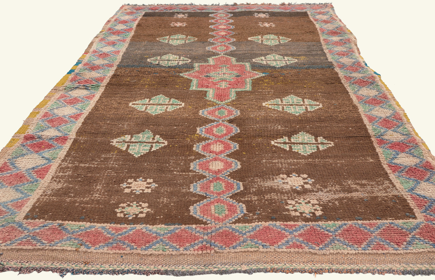 4 x 8 - Brown Vintage Boujad Moroccan Rug - 21991