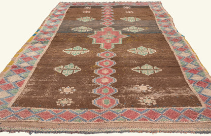4 x 8 - Brown Vintage Boujad Moroccan Rug - 21991