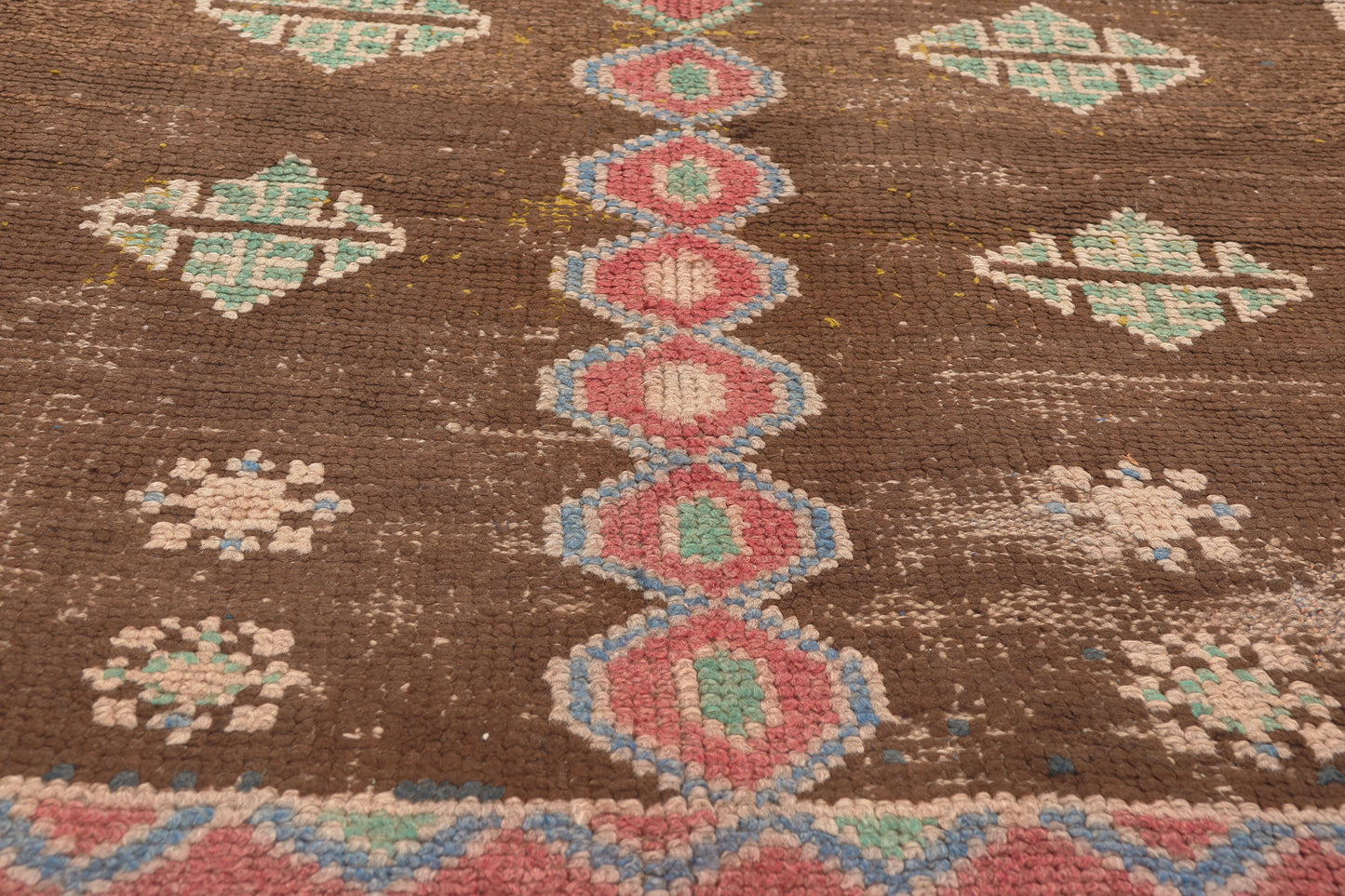 4 x 8 - Brown Vintage Boujad Moroccan Rug - 21991