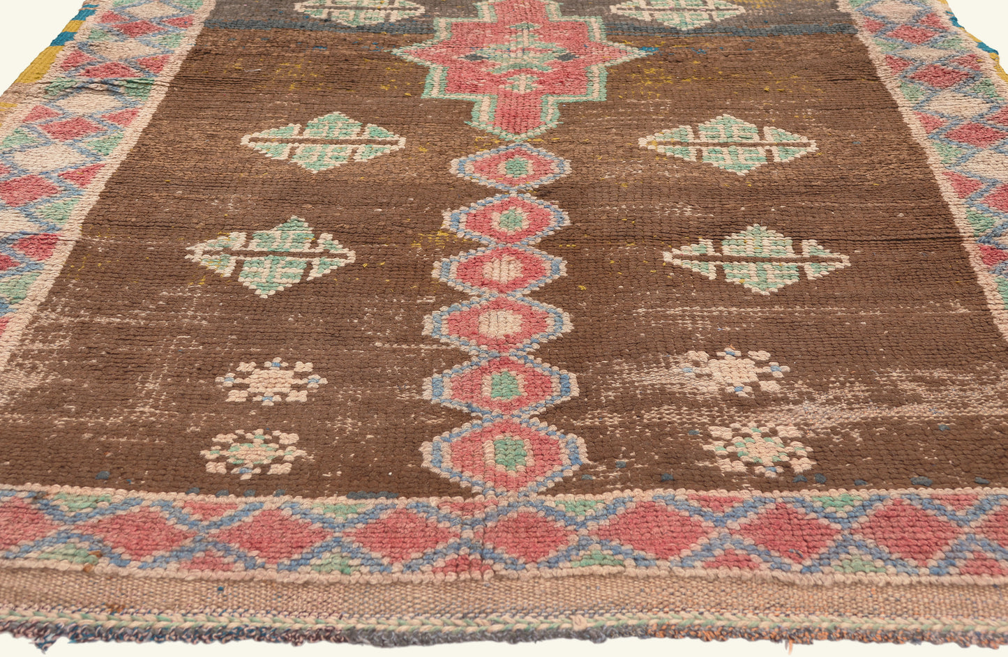 4 x 8 - Brown Vintage Boujad Moroccan Rug - 21991