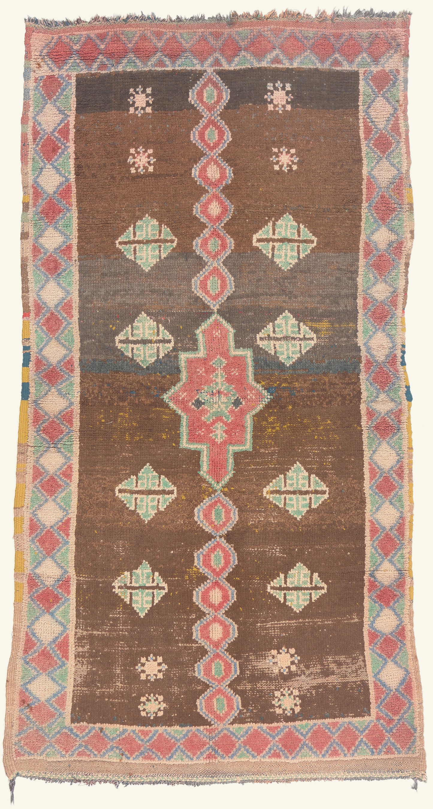 4 x 8 - Brown Vintage Boujad Moroccan Rug - 21991