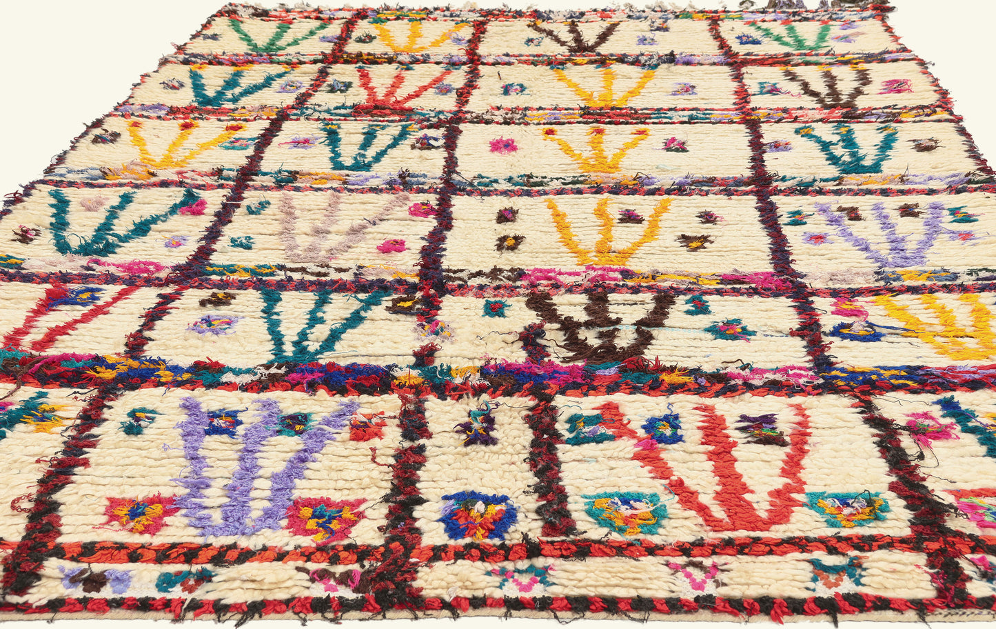 5 x 9 - Ivory Vintage Azilal Moroccan Rug - 21994