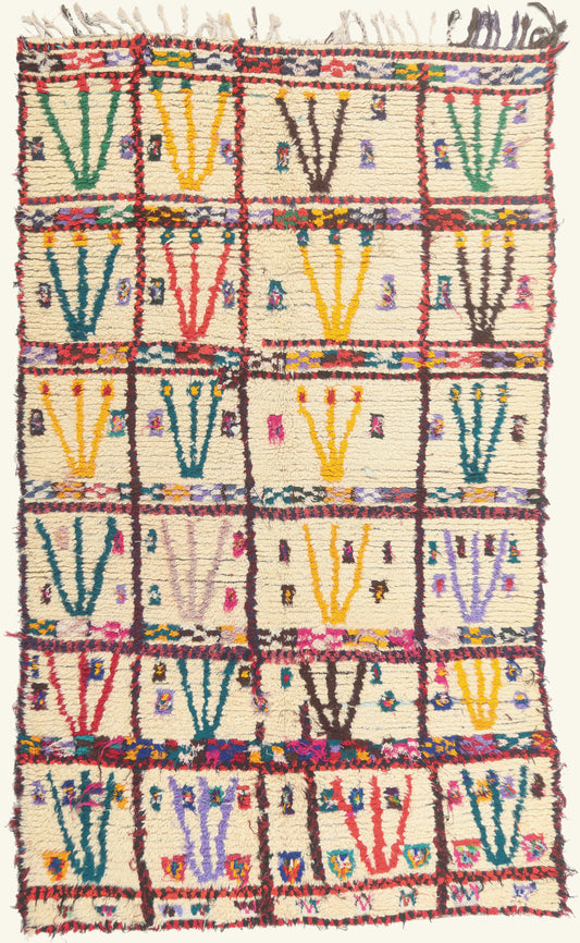 5 x 9 - Ivory Vintage Azilal Moroccan Rug - 21994