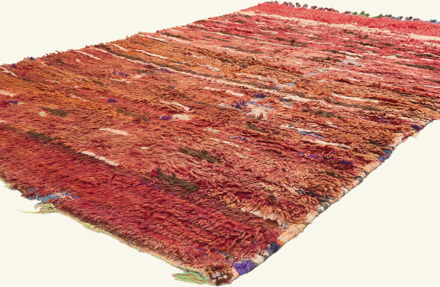 5 x 7 - Red Vintage Azilal Moroccan Rug - 21995