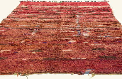 5 x 7 - Red Vintage Azilal Moroccan Rug - 21995