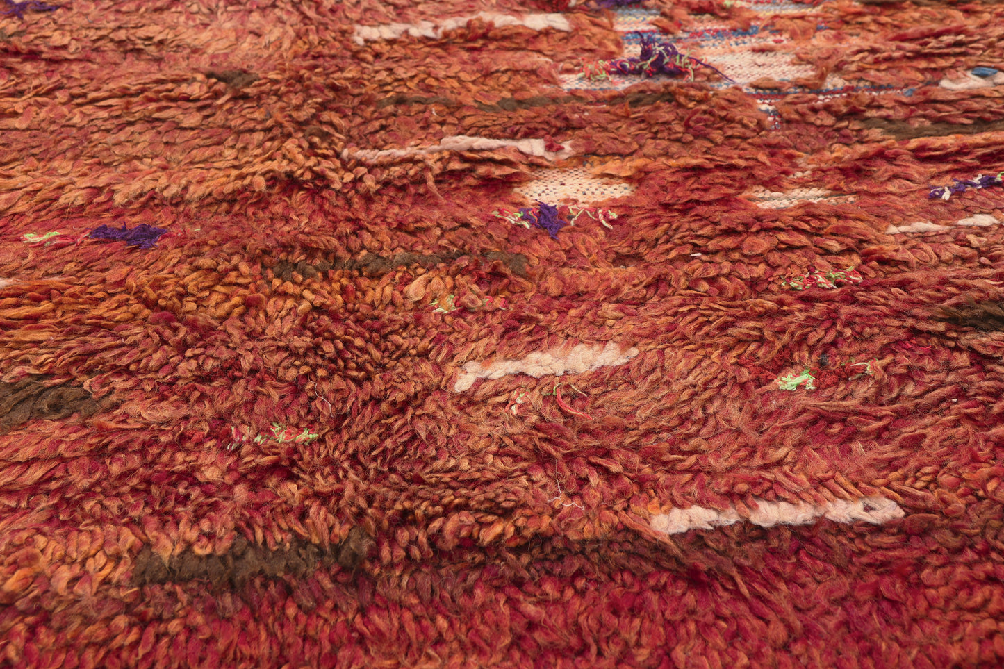 5 x 7 - Red Vintage Azilal Moroccan Rug - 21995
