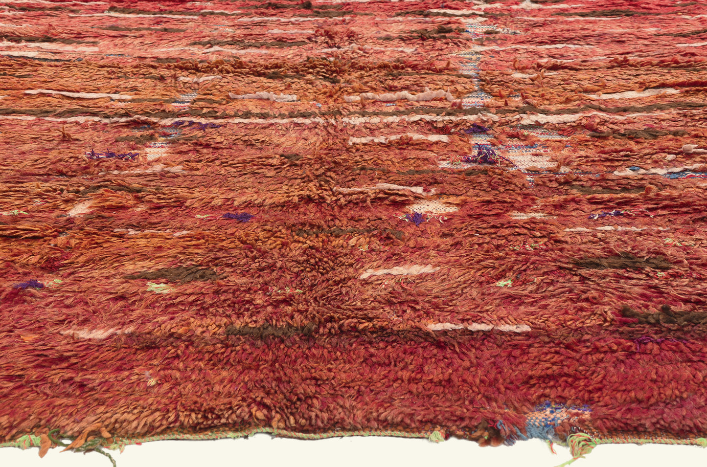 5 x 7 - Red Vintage Azilal Moroccan Rug - 21995