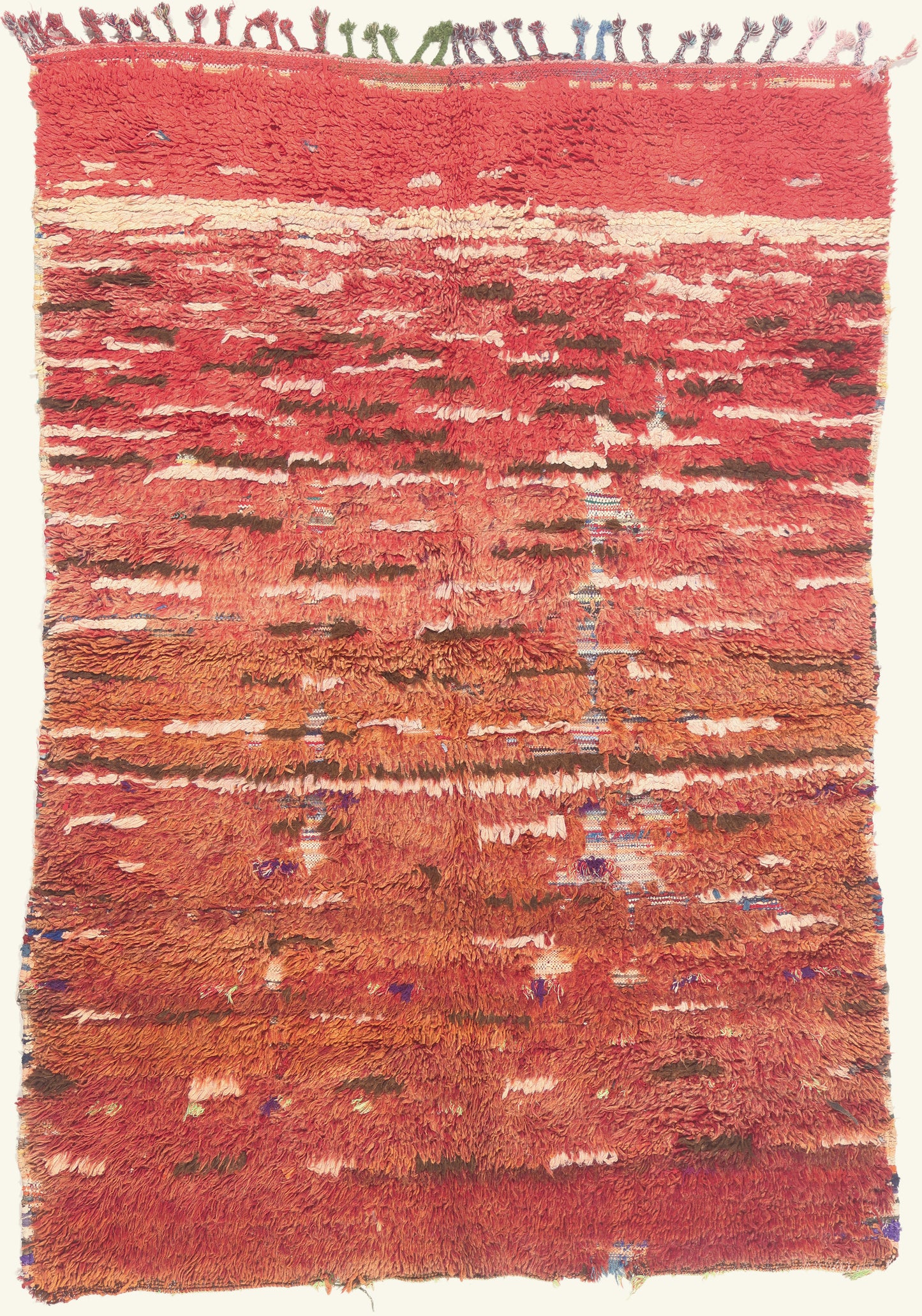5 x 7 - Red Vintage Azilal Moroccan Rug - 21995