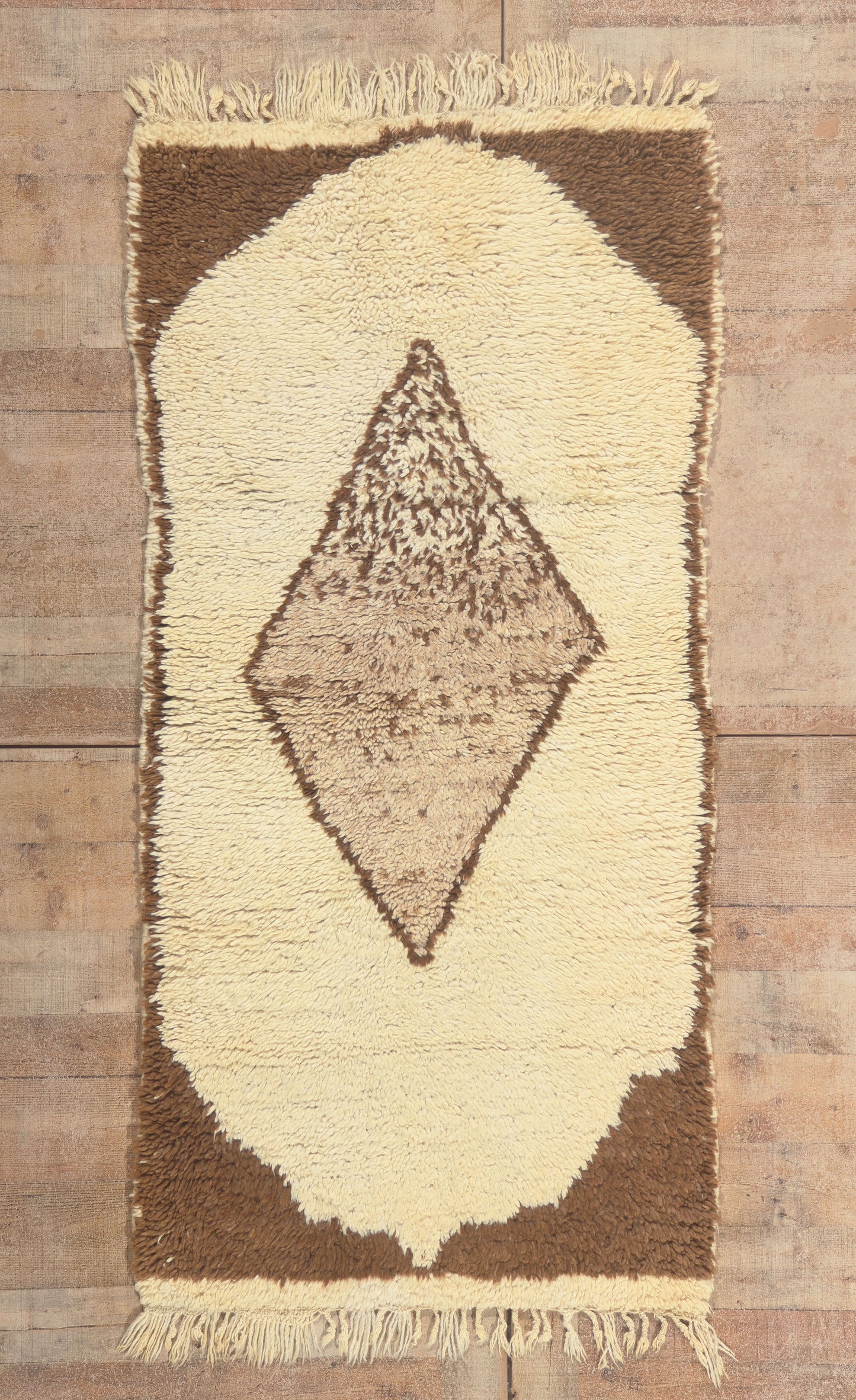 3 x 6 - Ivory Vintage Azilal Moroccan Rug - 21997