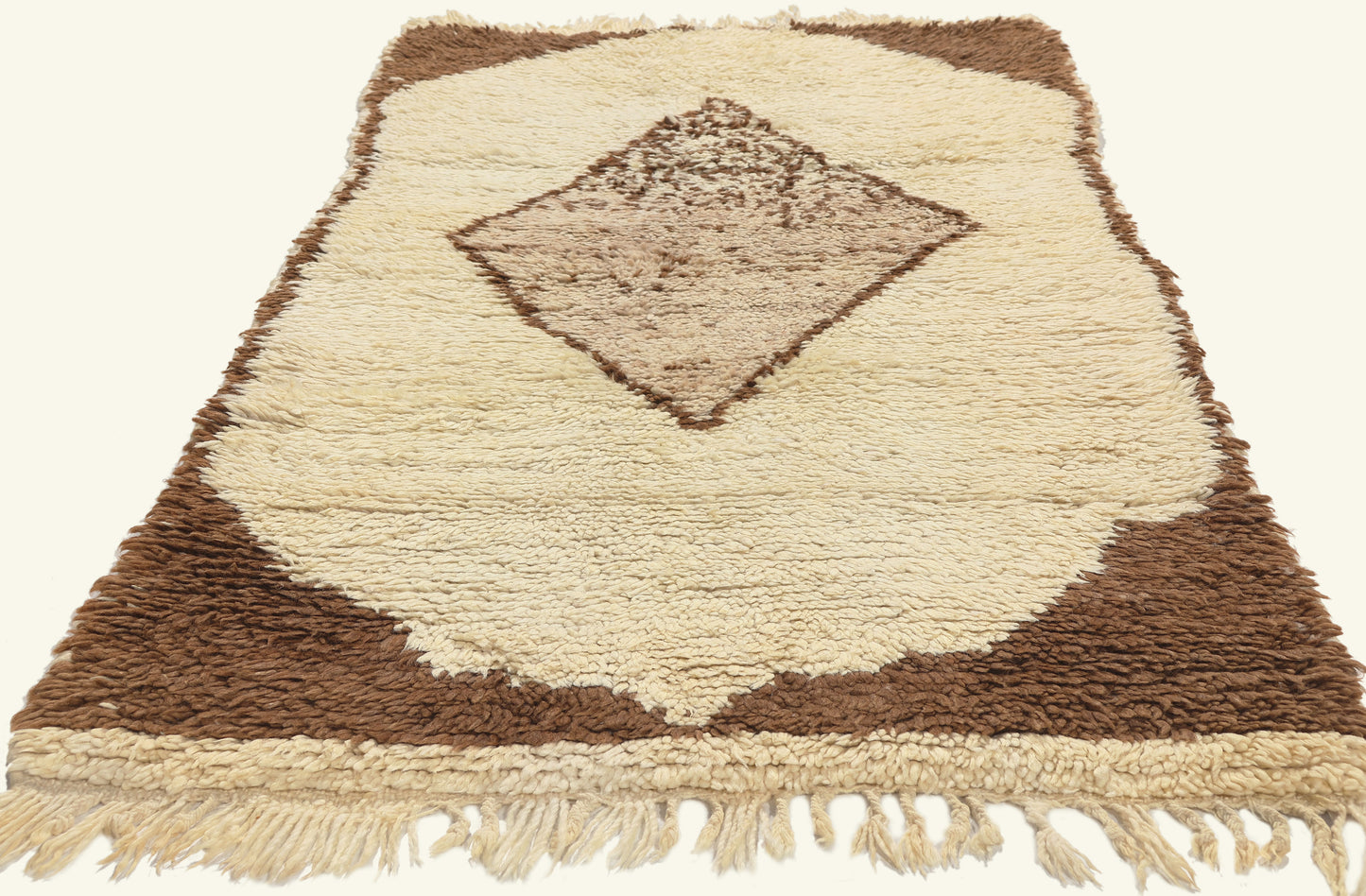 3 x 6 - Ivory Vintage Azilal Moroccan Rug - 21997