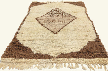 3 x 6 - Ivory Vintage Azilal Moroccan Rug - 21997