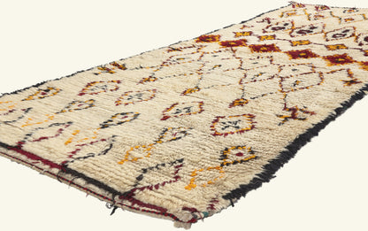 3 x 8 - Ivory Vintage Azilal Moroccan Rug - 21998