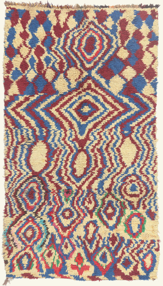 5 x 8 - Multicolor Vintage Azilal Moroccan Rug - 22001