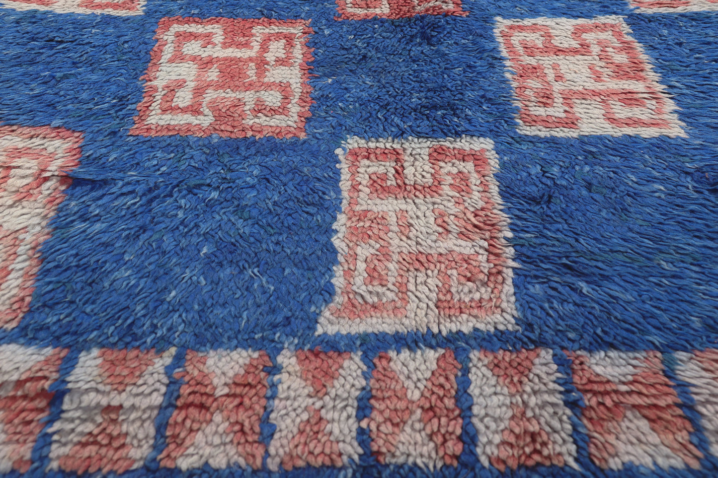 4 x 7 - Blue Vintage Azilal Moroccan Rug - 22002