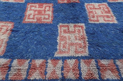 4 x 7 - Blue Vintage Azilal Moroccan Rug - 22002