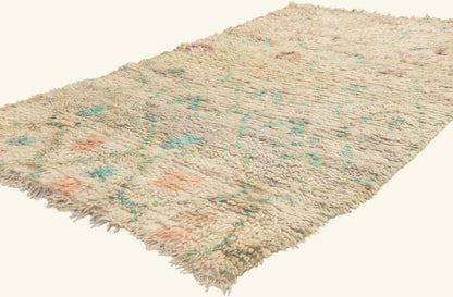 3 x 5 - Ivory Vintage Azilal Moroccan Rug - 22003