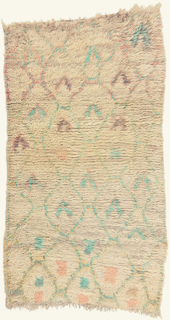 3 x 5 - Ivory Vintage Azilal Moroccan Rug - 22003