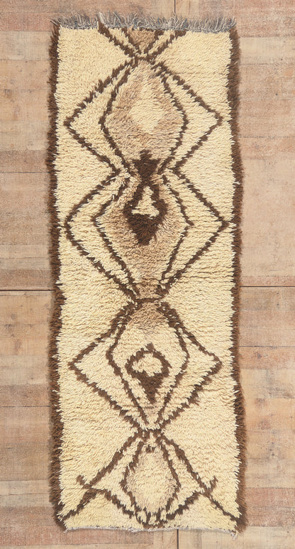 3 x 7 - Ivory Vintage Azilal Moroccan Rug - 22004