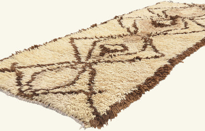 3 x 7 - Ivory Vintage Azilal Moroccan Rug - 22004