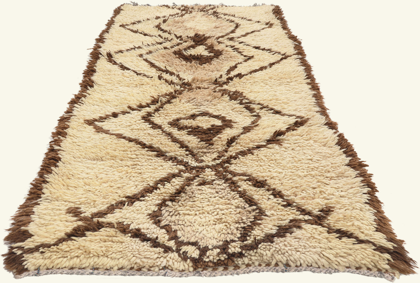 3 x 7 - Ivory Vintage Azilal Moroccan Rug - 22004