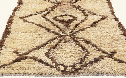 3 x 7 - Ivory Vintage Azilal Moroccan Rug - 22004
