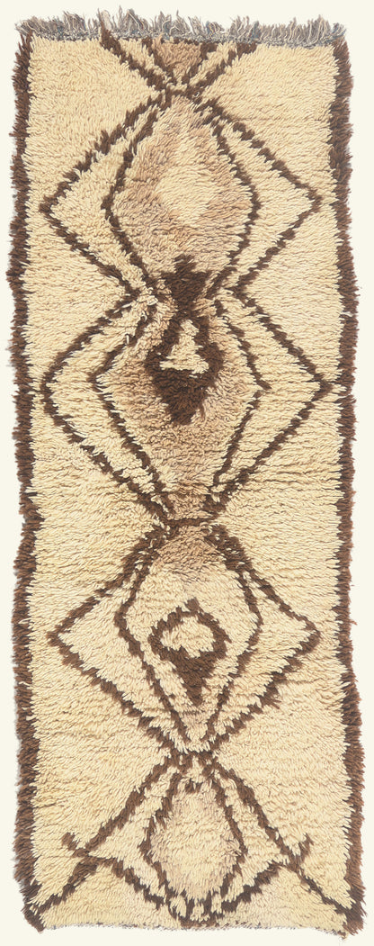 3 x 7 - Ivory Vintage Azilal Moroccan Rug - 22004