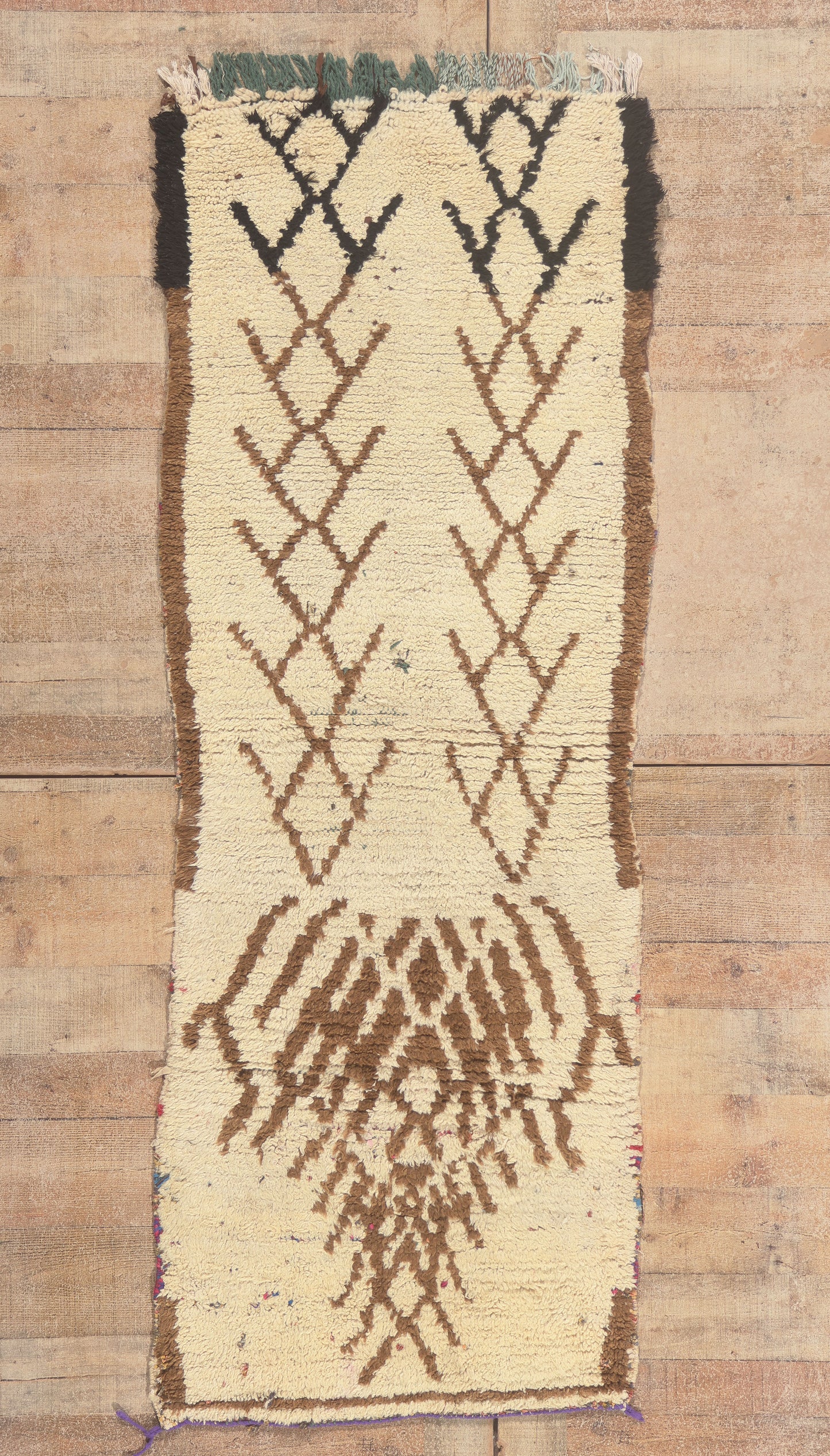 2 x 7 - Ivory Vintage Azilal Moroccan Rug - 22005