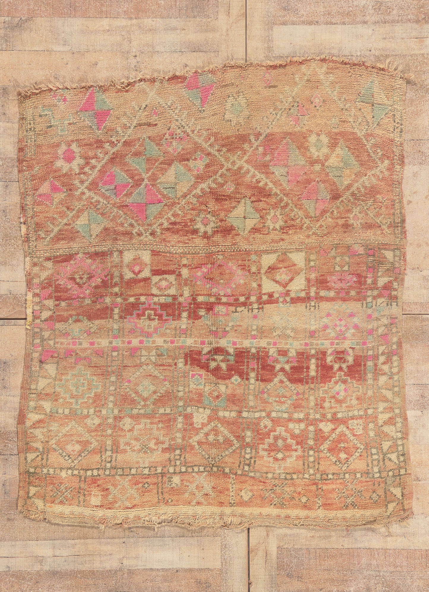 5 x 6 - Rust Vintage Beni MGuild Moroccan Rug - 22007