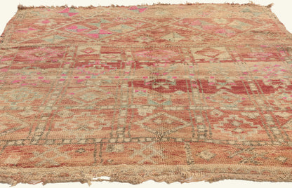 5 x 6 - Rust Vintage Beni MGuild Moroccan Rug - 22007